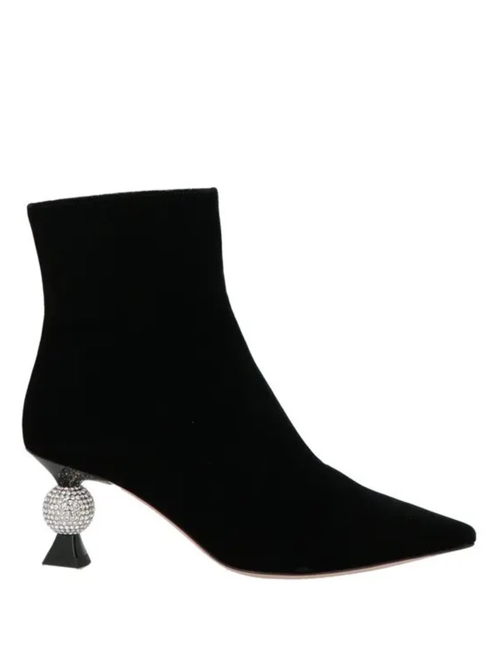 Authentic Roger Vivier Marlene Strass Velvet Ankle Booties in Black (Nero)